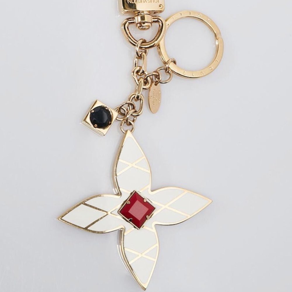 Louis Vuitton Goldtone Metal Malletage Flower Key Holder and bag Charm